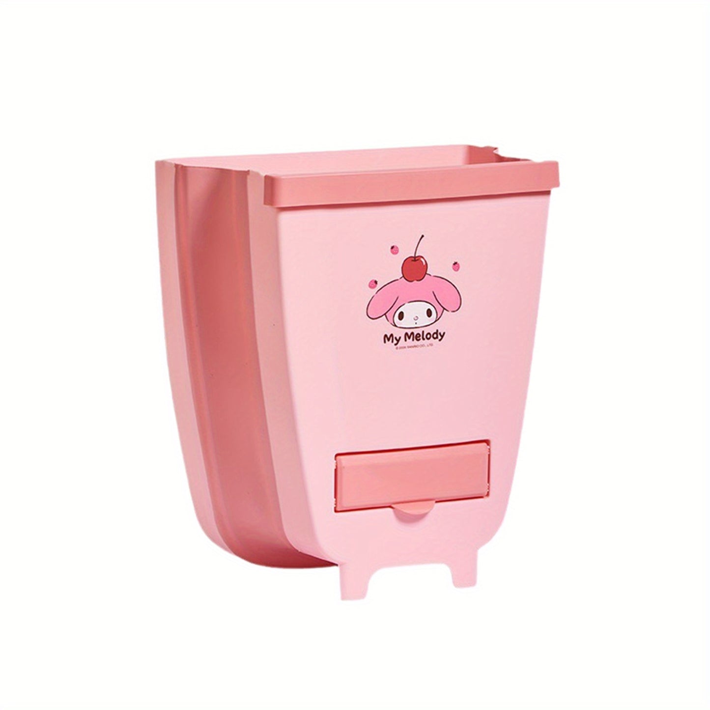 Sanrio Kuromi Wall-Mounted Foldable Hanging Trash Can - Cute Purple & White Design, Durable Plastic Compact Waste Bin for Kitchen Cabinet, RV, Car, Camping, Small Trash Can, Rv Waste Disposal, Easy Clean Material