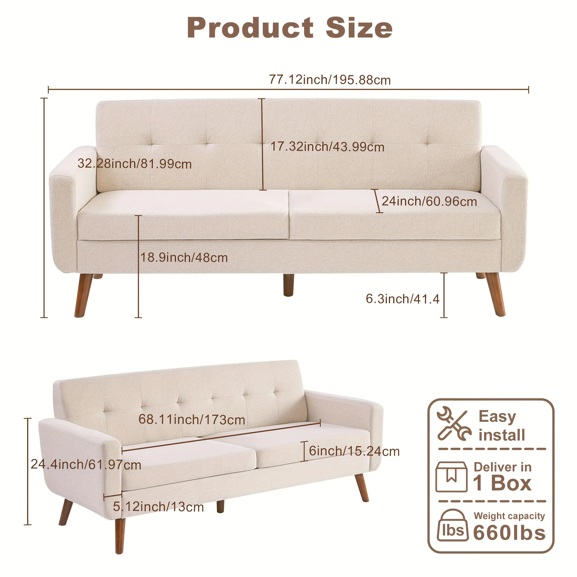 Small Upholstered Love Seat Furniture Tbfit 65\